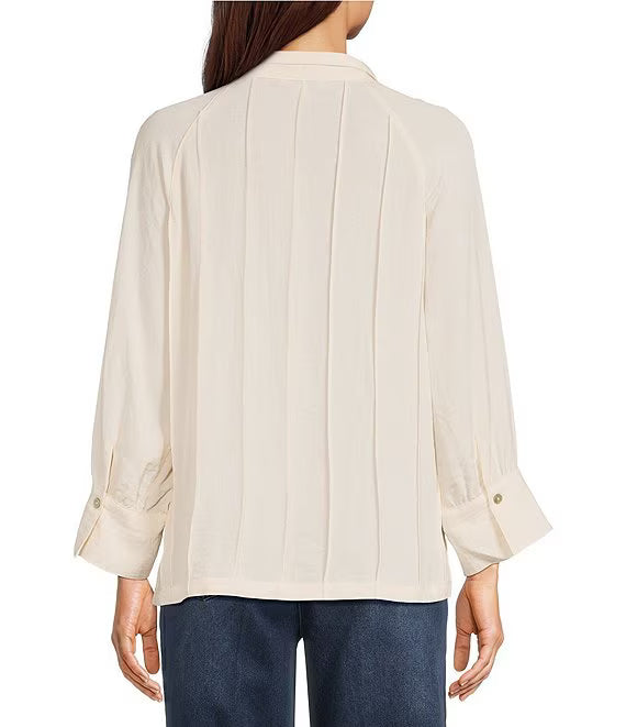 Woven Solid Top in Winter White