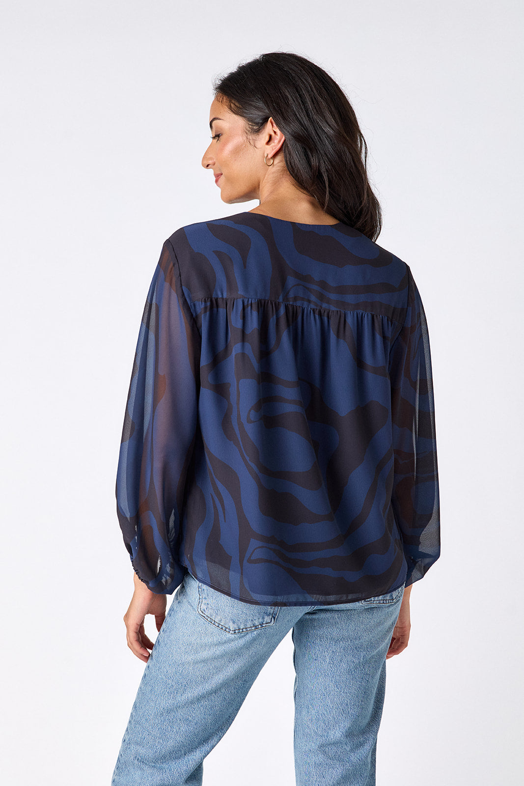 Nellie Blouse Ink Wave