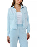 Two Pocket Fray Hem Shirt