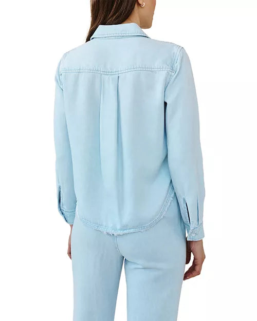 Two Pocket Fray Hem Shirt