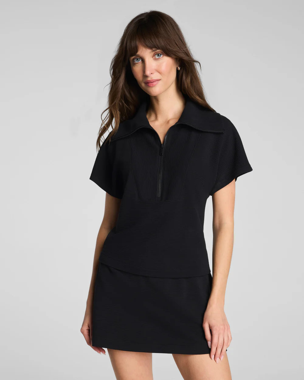 Airessentials French Rib Top Half Zip Black