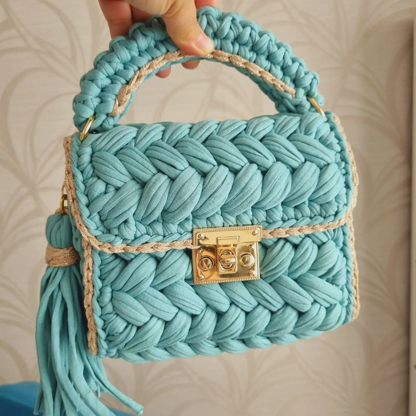 Handmade Crochet Purse - Turquoise
