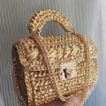 Handmade Crochet Metallic Bag