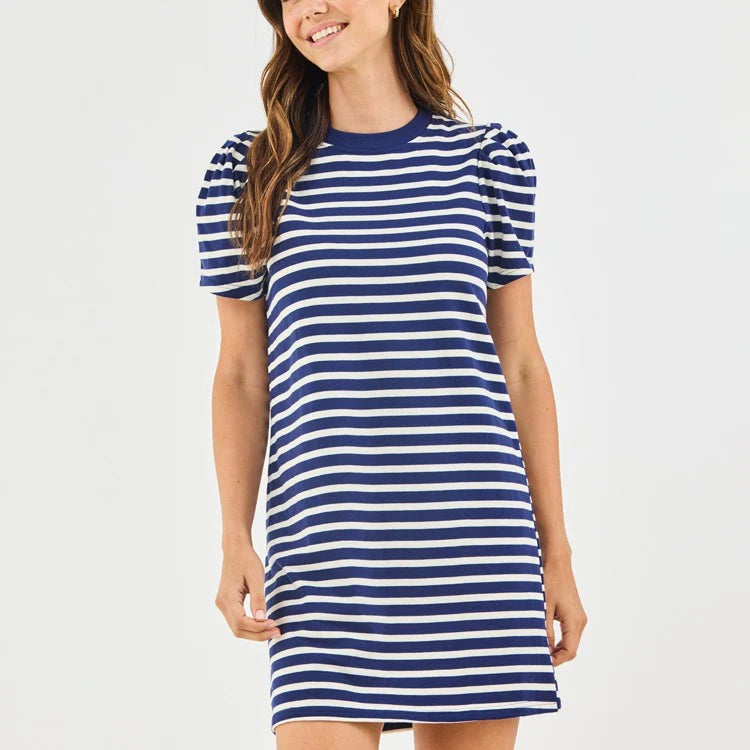 Carolina T-Shirt Dress Navy Stripe