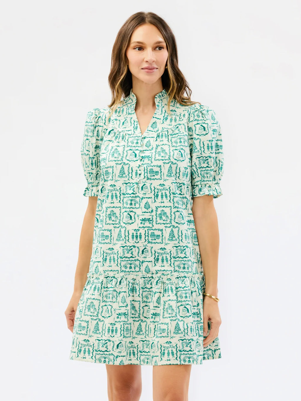 Mary Square  Daphne Dress - Yuletide Forest