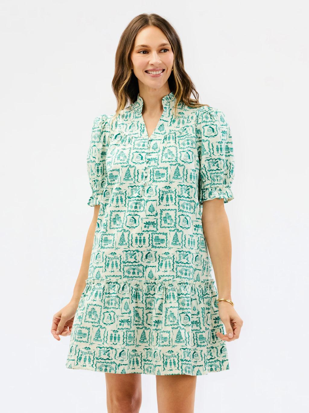 Mary Square  Daphne Dress - Yuletide Forest