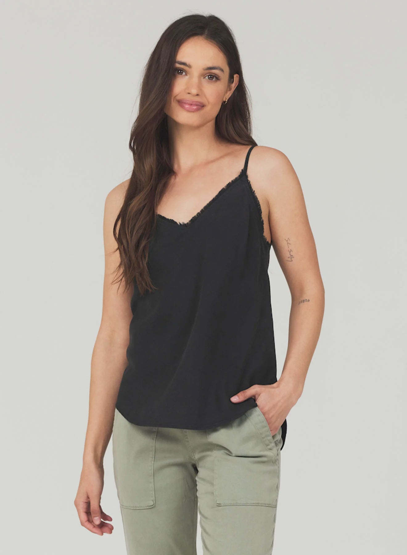 Frayed Cami - Vintage Black