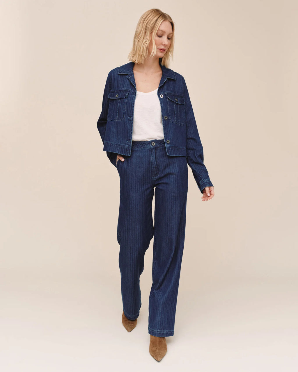 Flap Pocket Utility Jacket Herringbone Wash