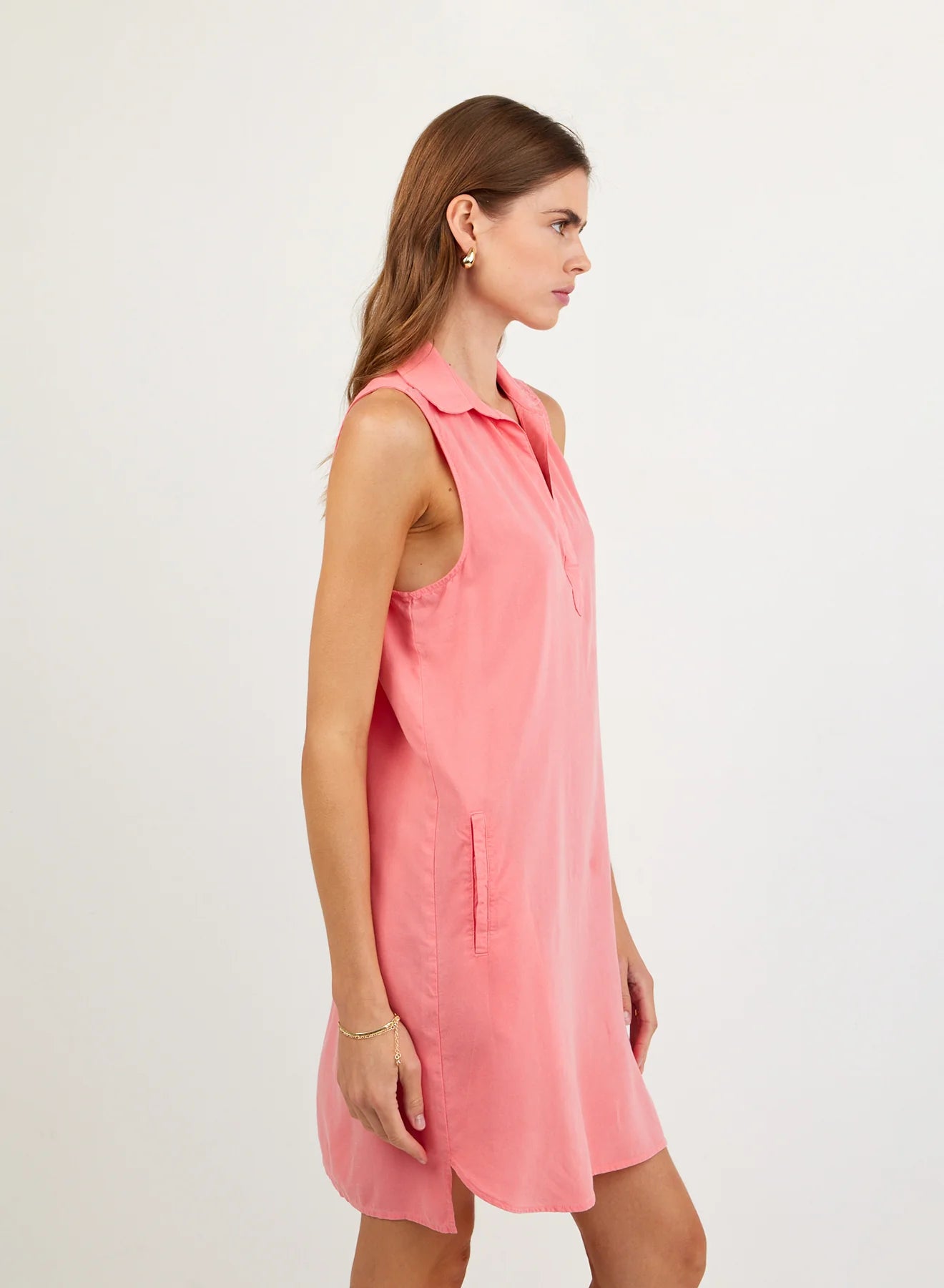 Sleeveless A Line Dress Wild Coral