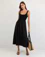 Sleeveless Knit Combo Dress Black