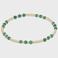 Gemstone Gold Joy Pattern 3mm Bead Bracelet - Green Onyx