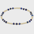 Gemstone Gold Joy Pattern 3mm Bead Bracelet - Lapis