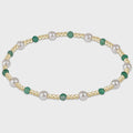 Pearl Sincerity Pattern 4mm Bead Bracelet - Green Onyx
