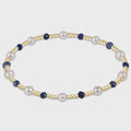 Pearl Sincerity Pattern 4mm Bead Bracelet - Lapis