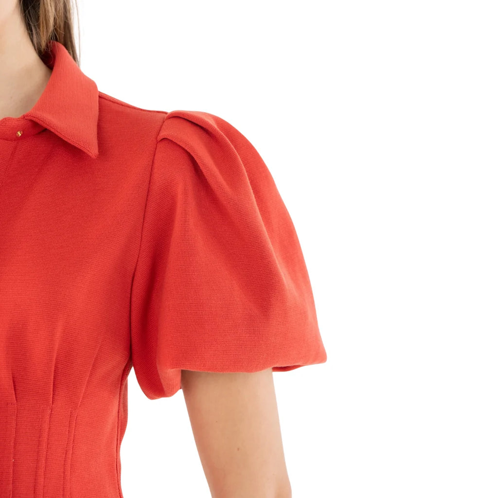 Emily McCarthy Britt Top Stretch Knit in Ruby