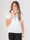 White Cotton Poplin Top