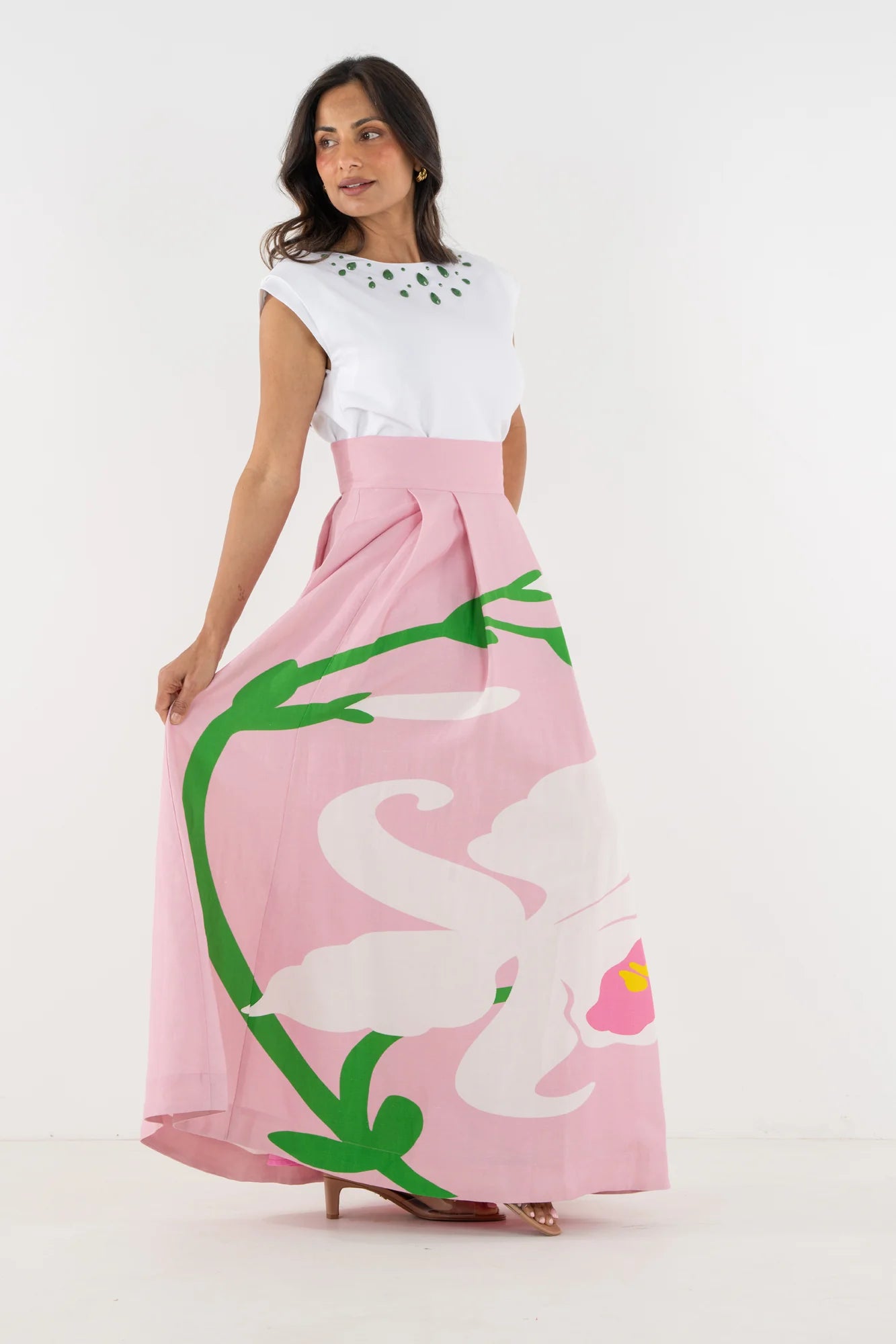 Milly Skirt Blush Flora