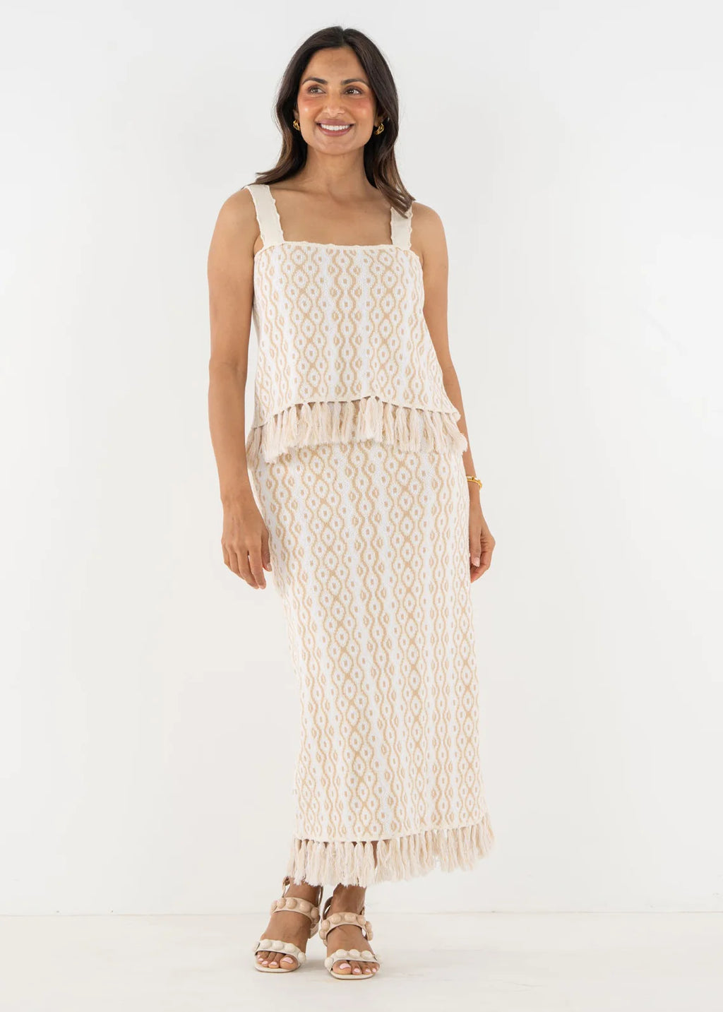 Capri Knit Tank Blanc Petals