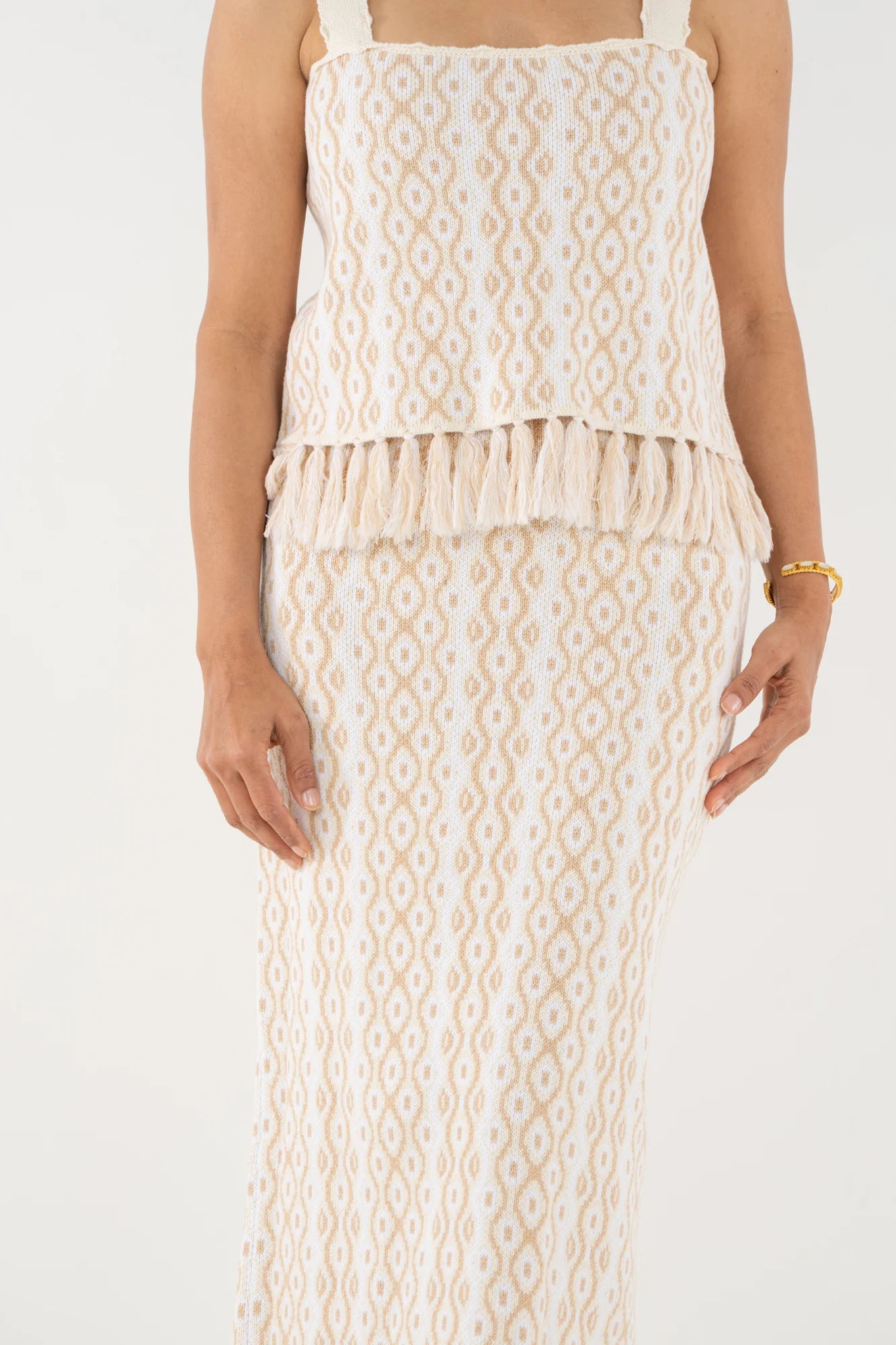 Capri Knit Skirt Blanc Petals