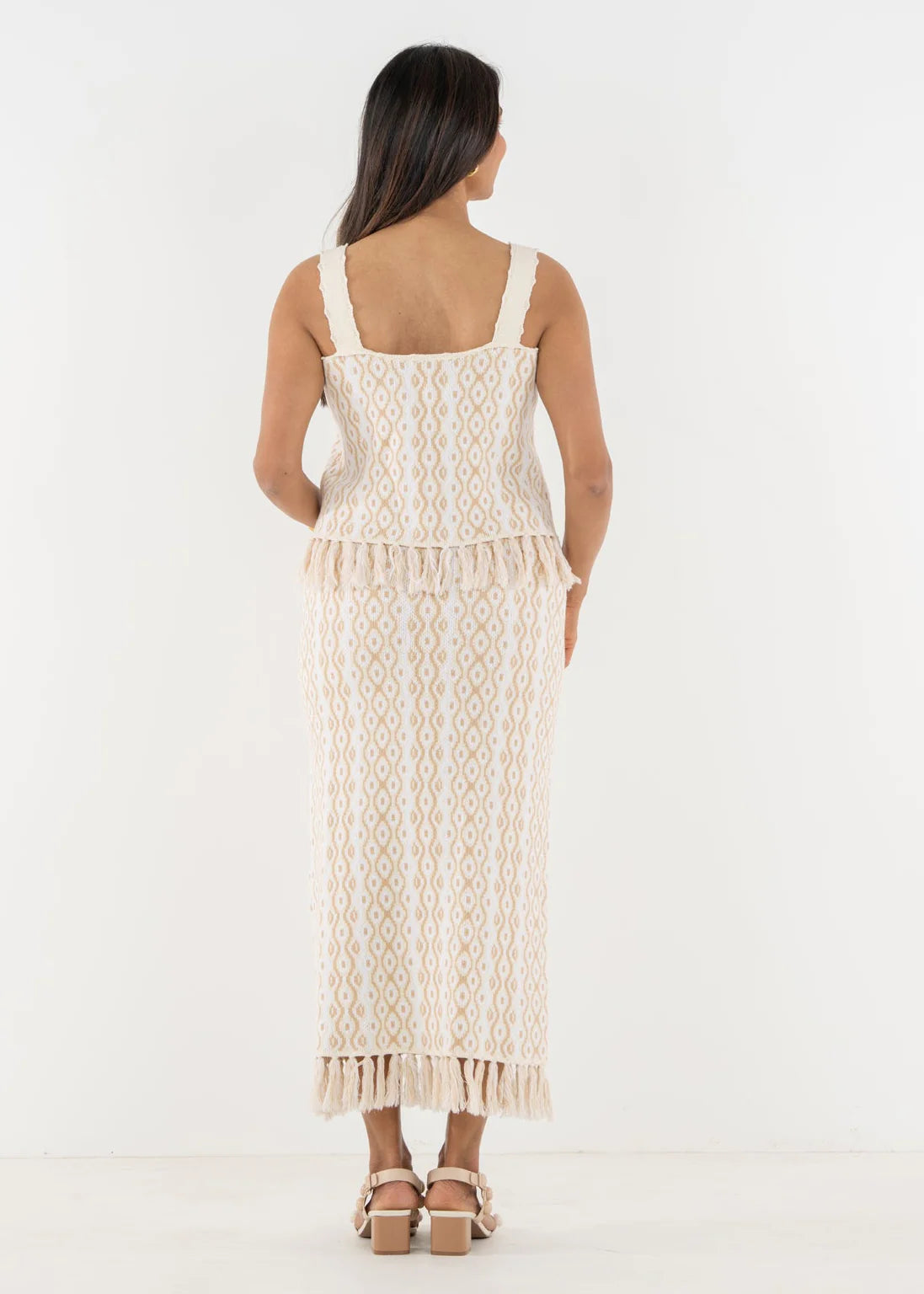 Capri Knit Skirt Blanc Petals