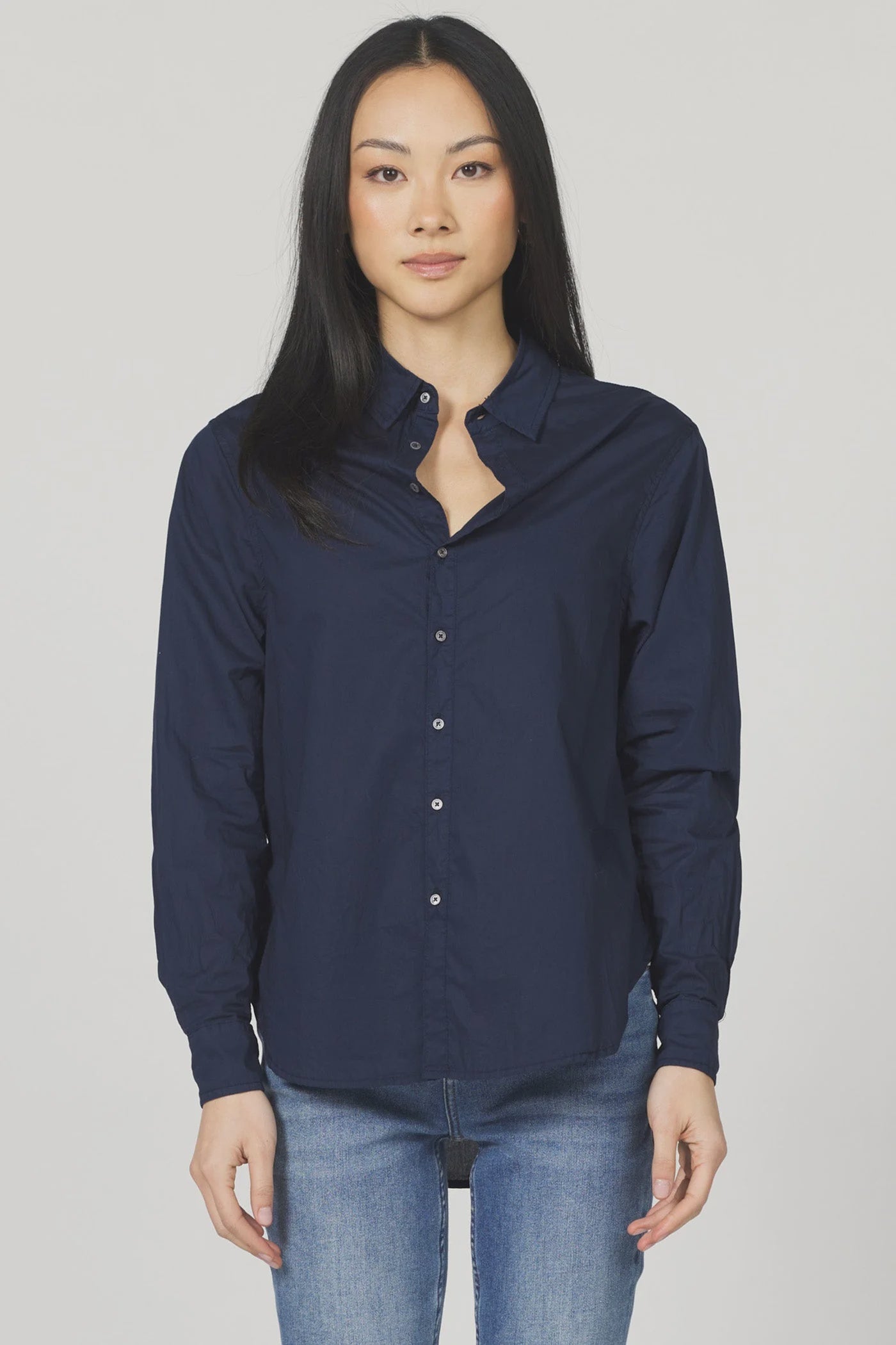 Lolita Poplin Top in Black Iris