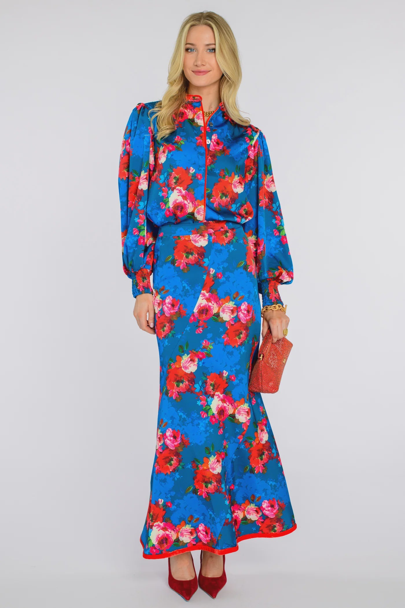 Serena Skirt Holiday Chintz Teal