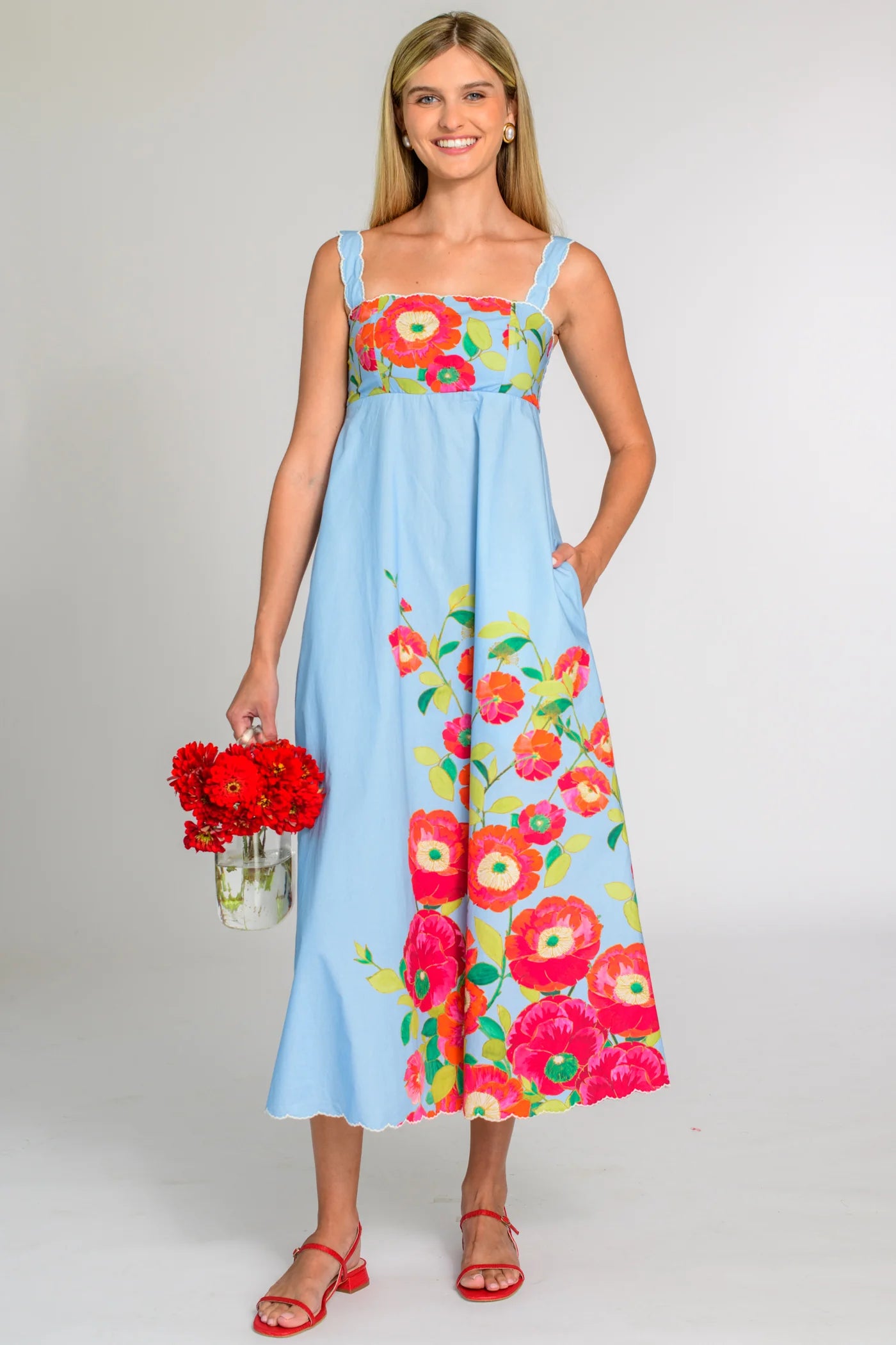 Annalisa Dress Poppy Patch Blueberry