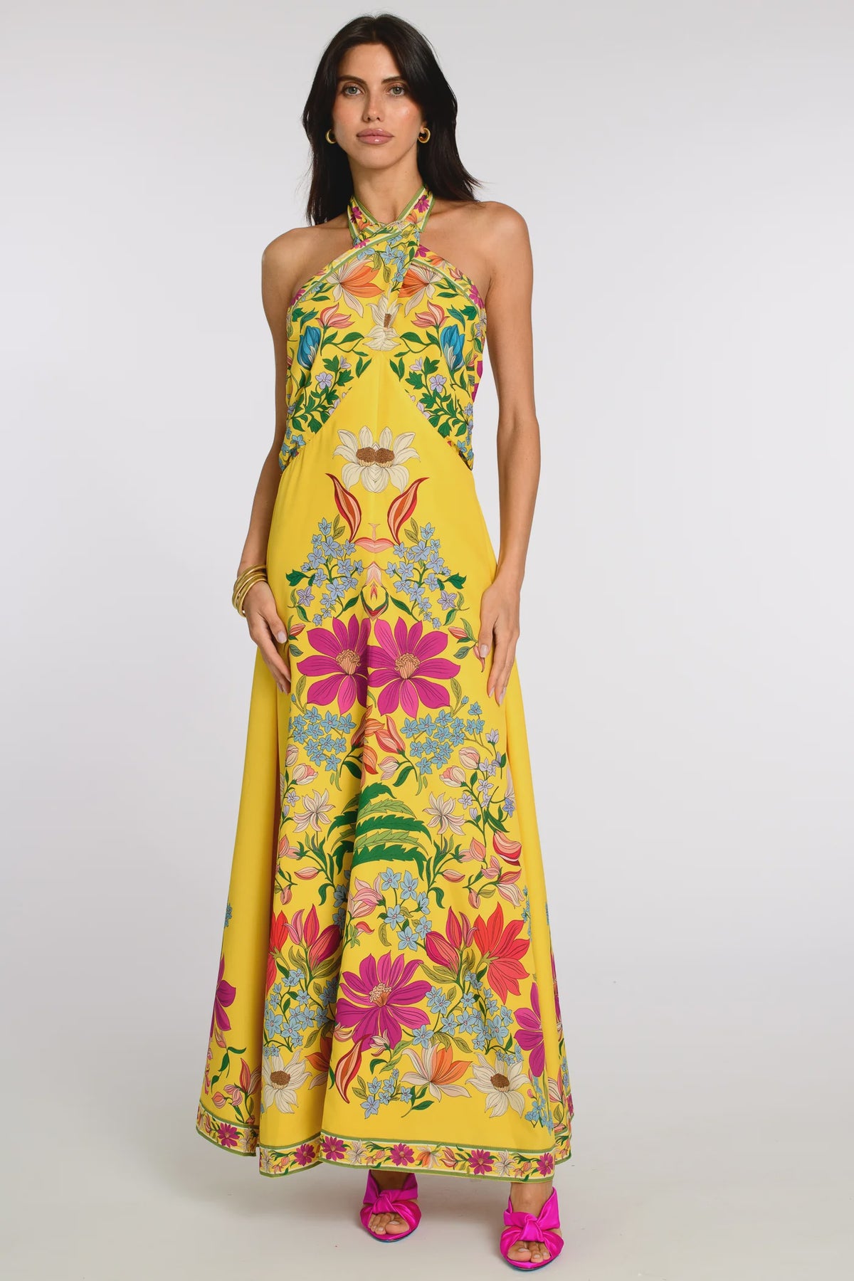 Aubrey Dress in Tapestry Yellow