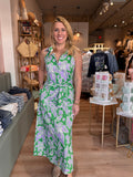 Fitted Halter Shirtdress in Green Petal