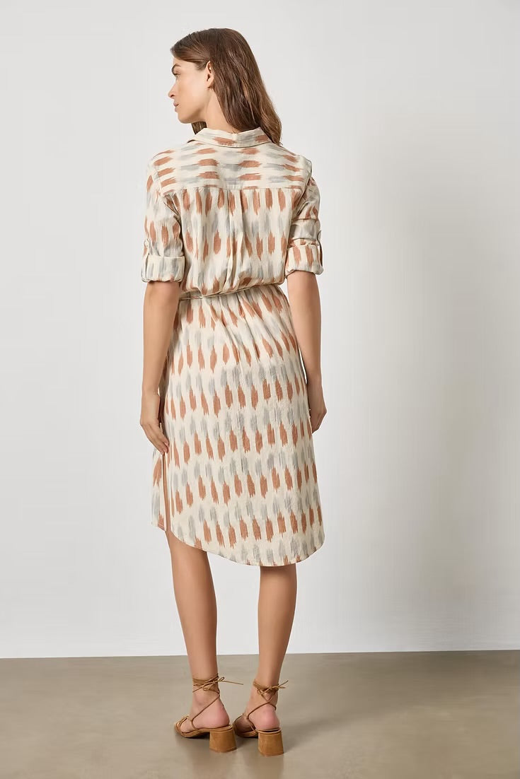 Ikat Shirt Dress - Carob