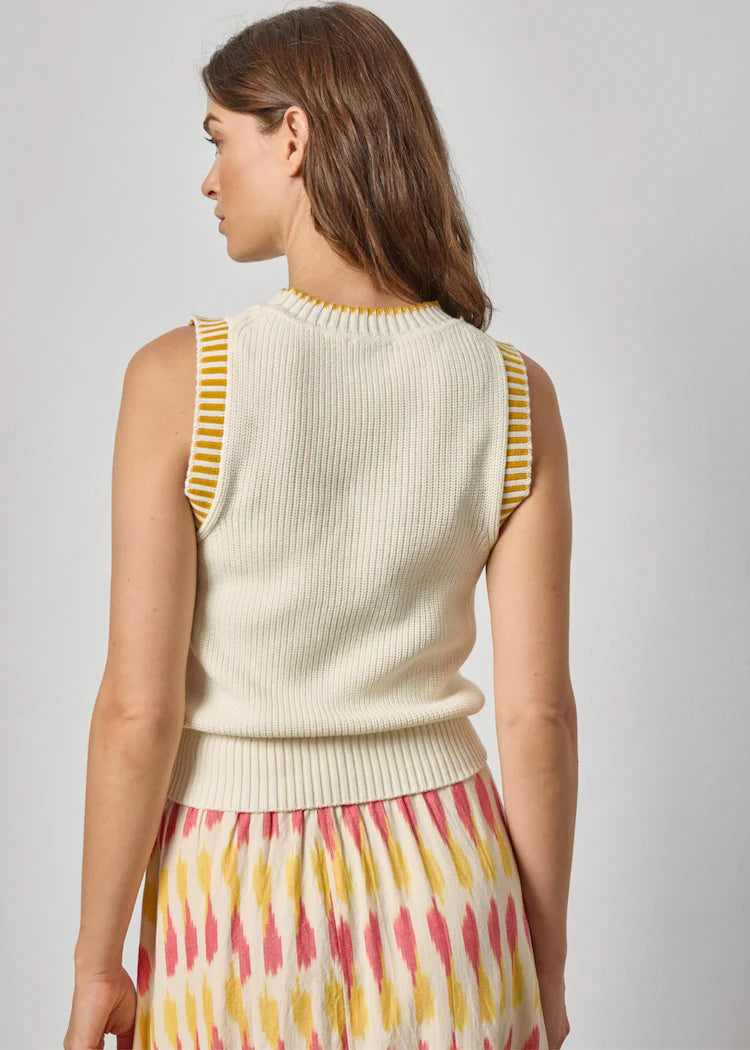 Sleeveless Crewneck Sweater - Ecru