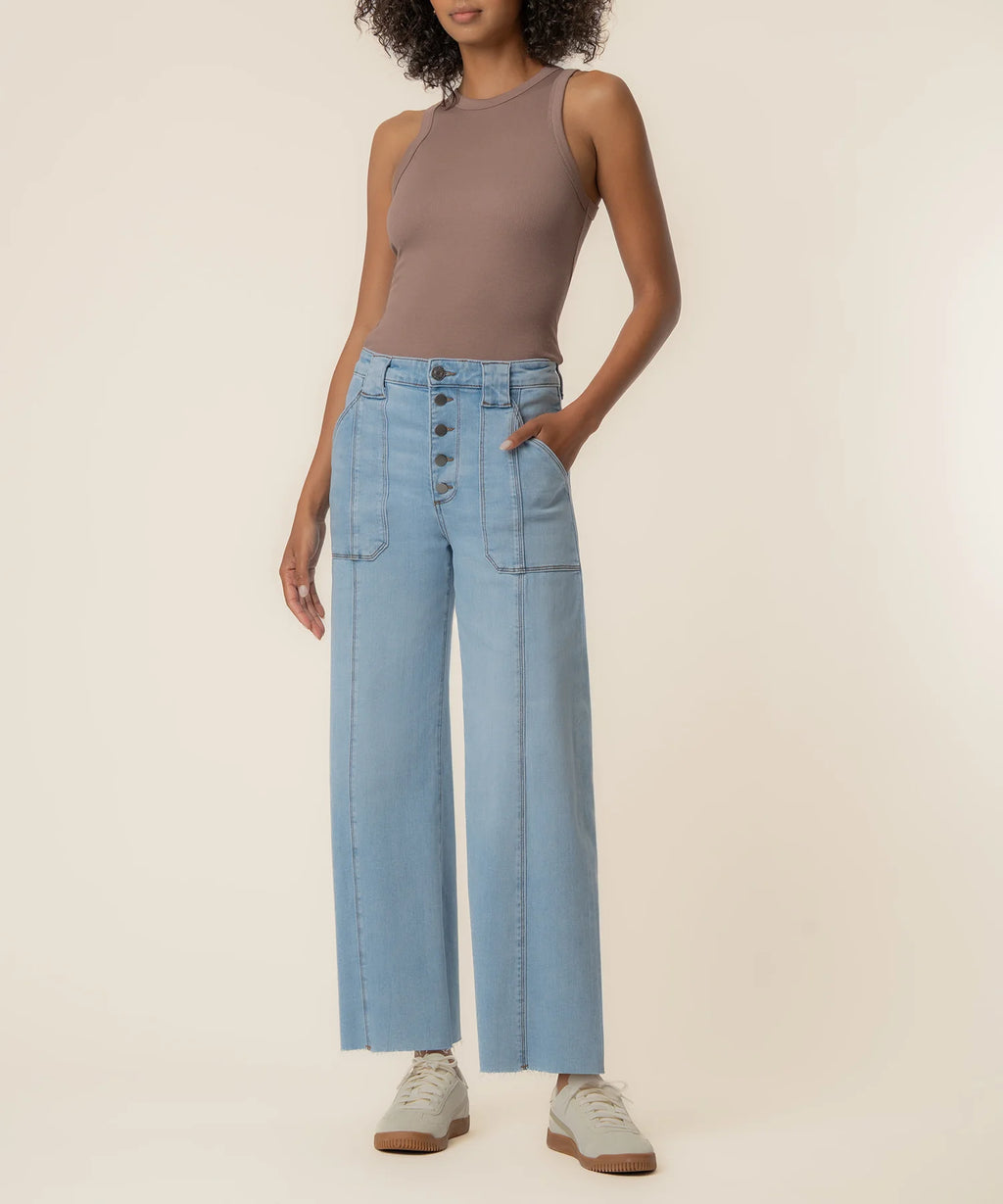 Meg High Rise Wide Leg Patch Pockets