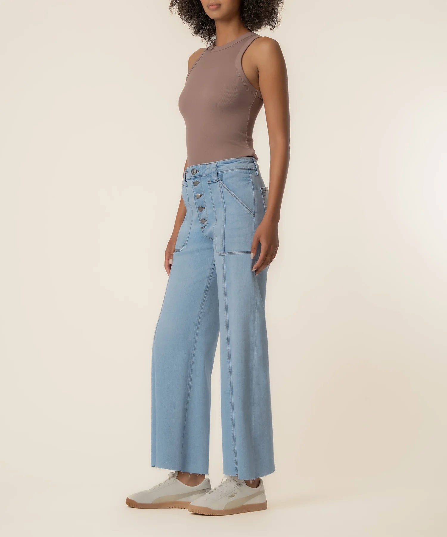 Meg High Rise Wide Leg Patch Pockets