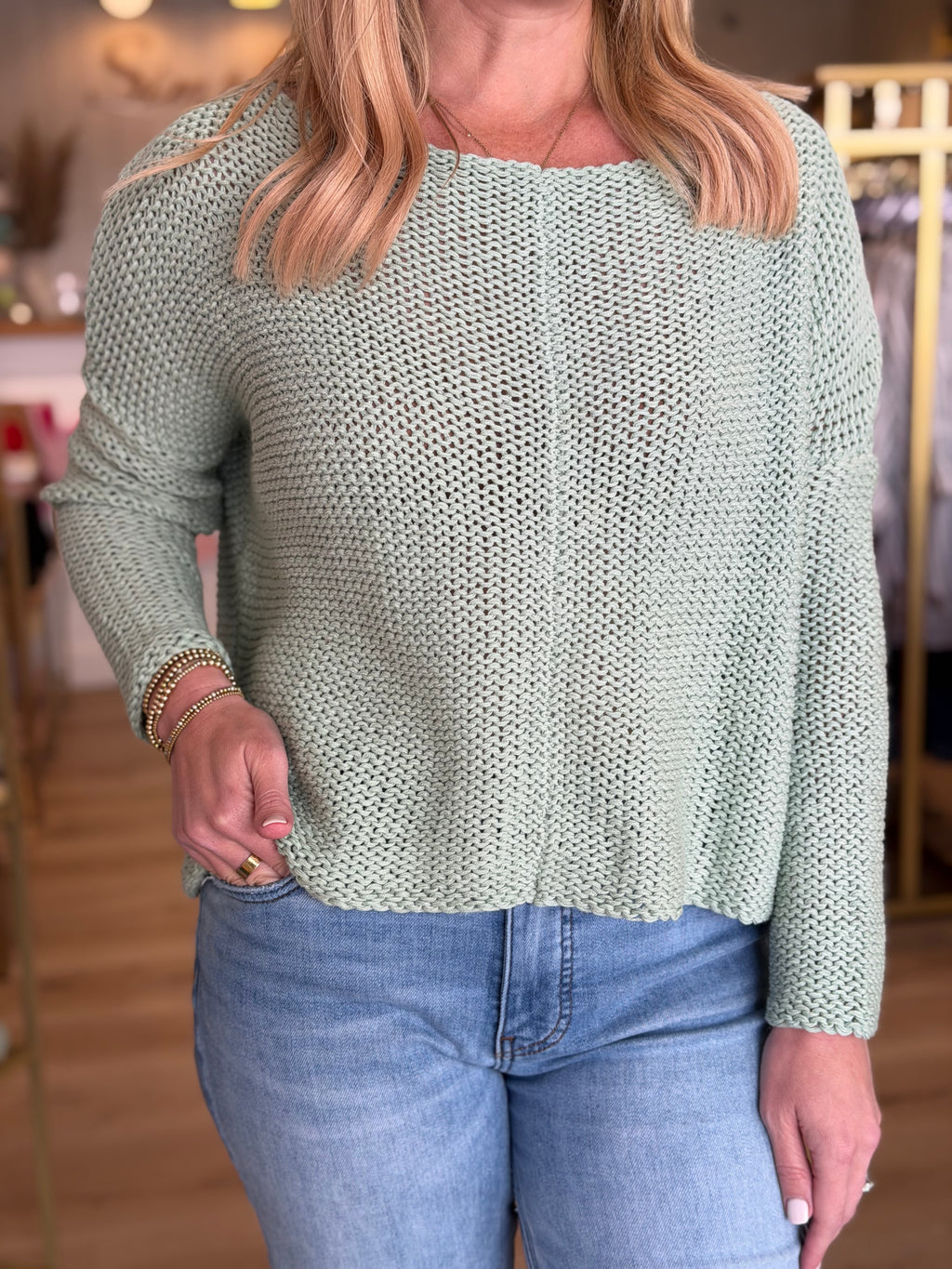 KEY WEST CHUNKY CREW COTTON-SEAGRASS