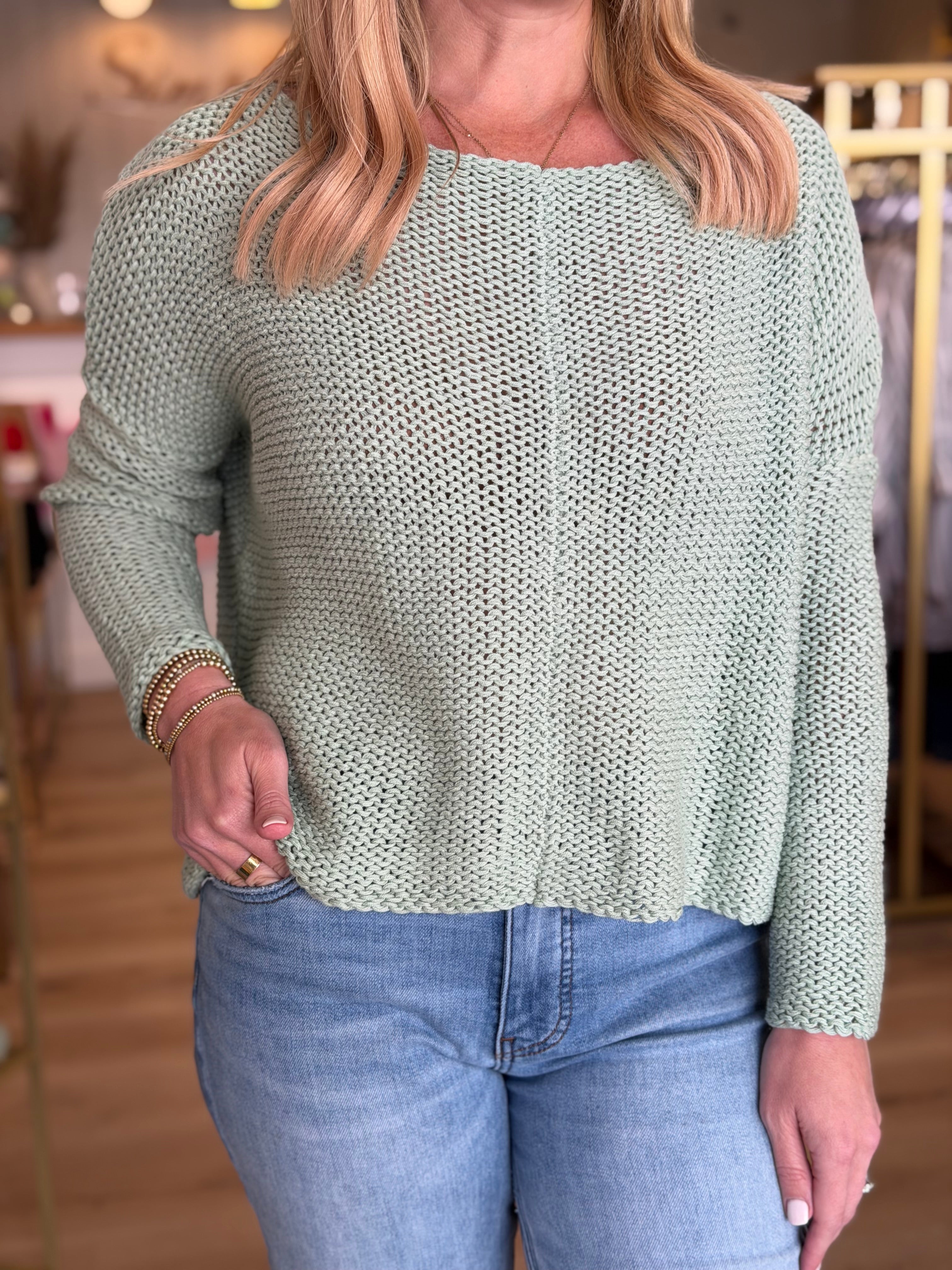 KEY WEST CHUNKY CREW COTTON-SEAGRASS