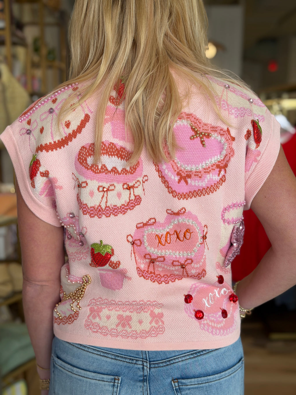 Pink Cakes & Pastries Knit Top