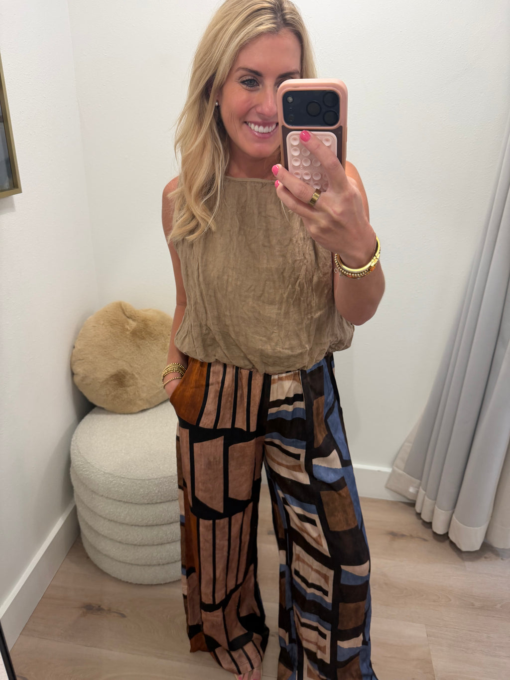 Linen Bubble Top