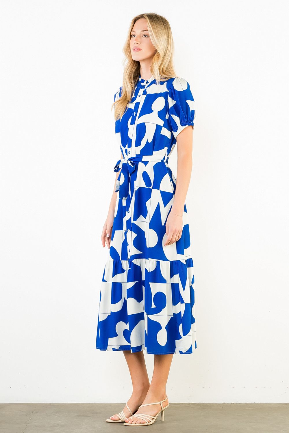 Geometric Ruffled Dress