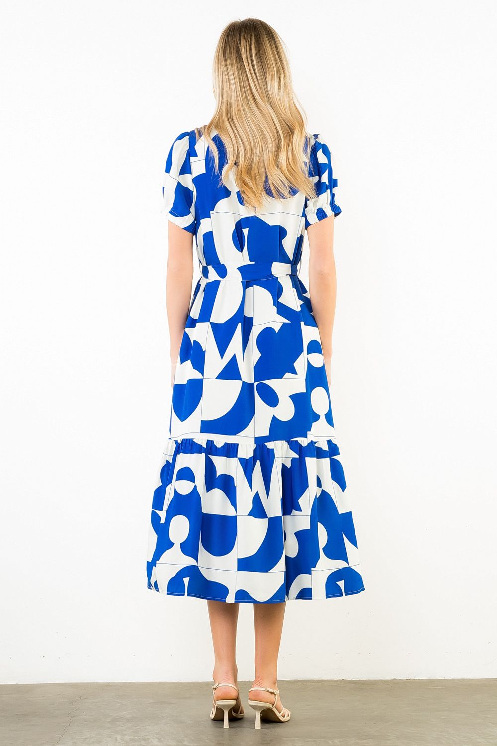 Geometric Ruffled Dress