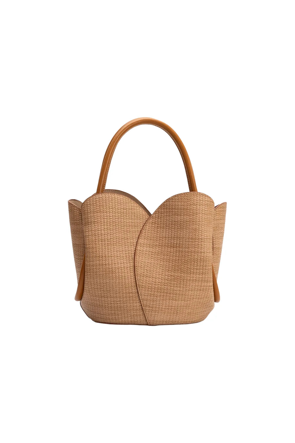 TULIP RAFFIA TOP HANDLE BAG