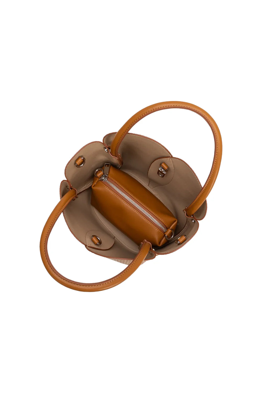 TULIP RAFFIA TOP HANDLE BAG