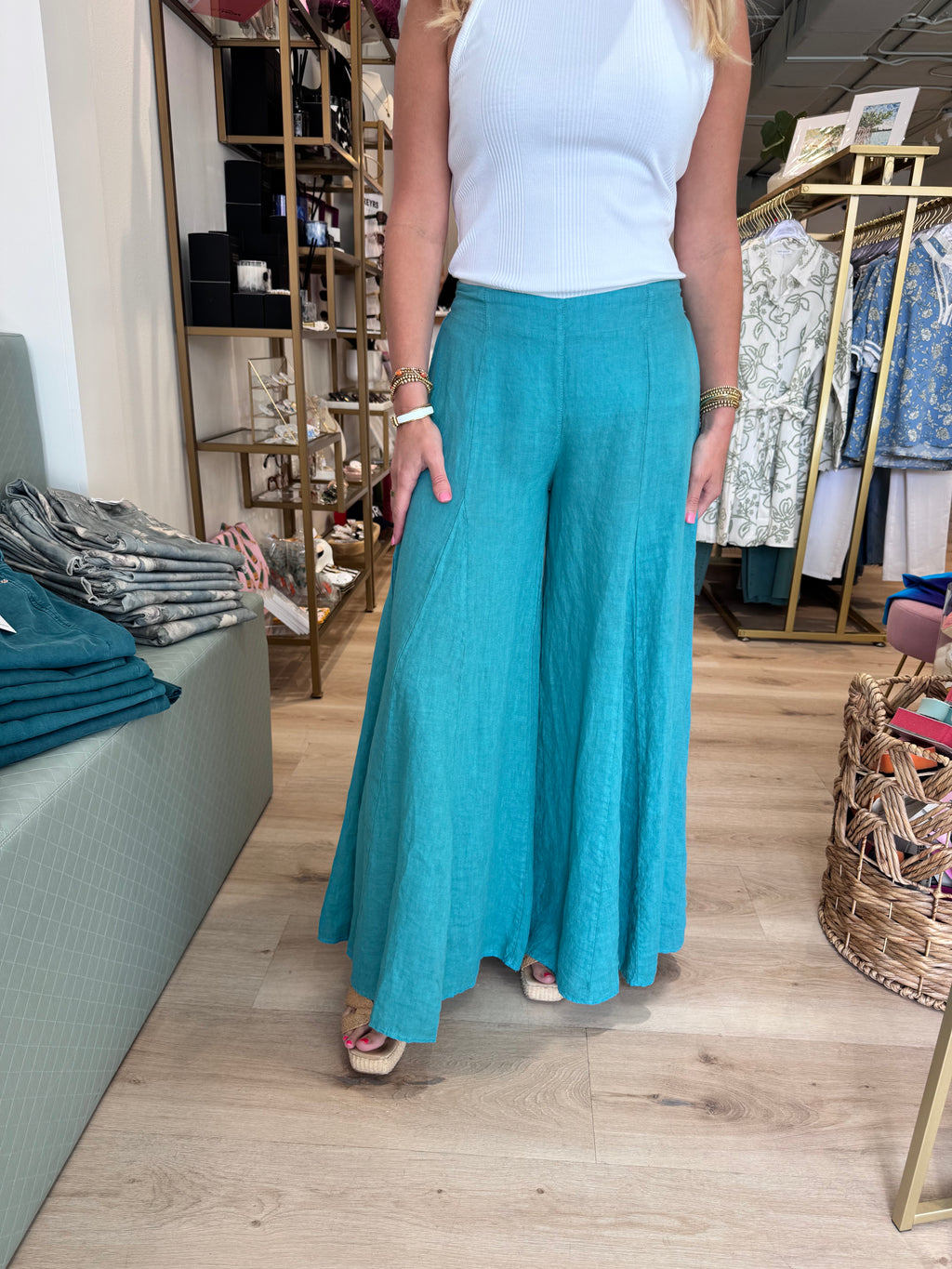 Linen Palazzo Pants Capri
