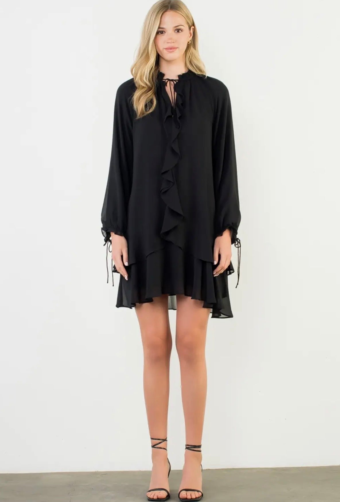 Flutter Dress in Black