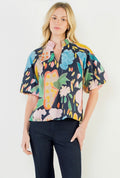 Floral Pattern V-Neck Top