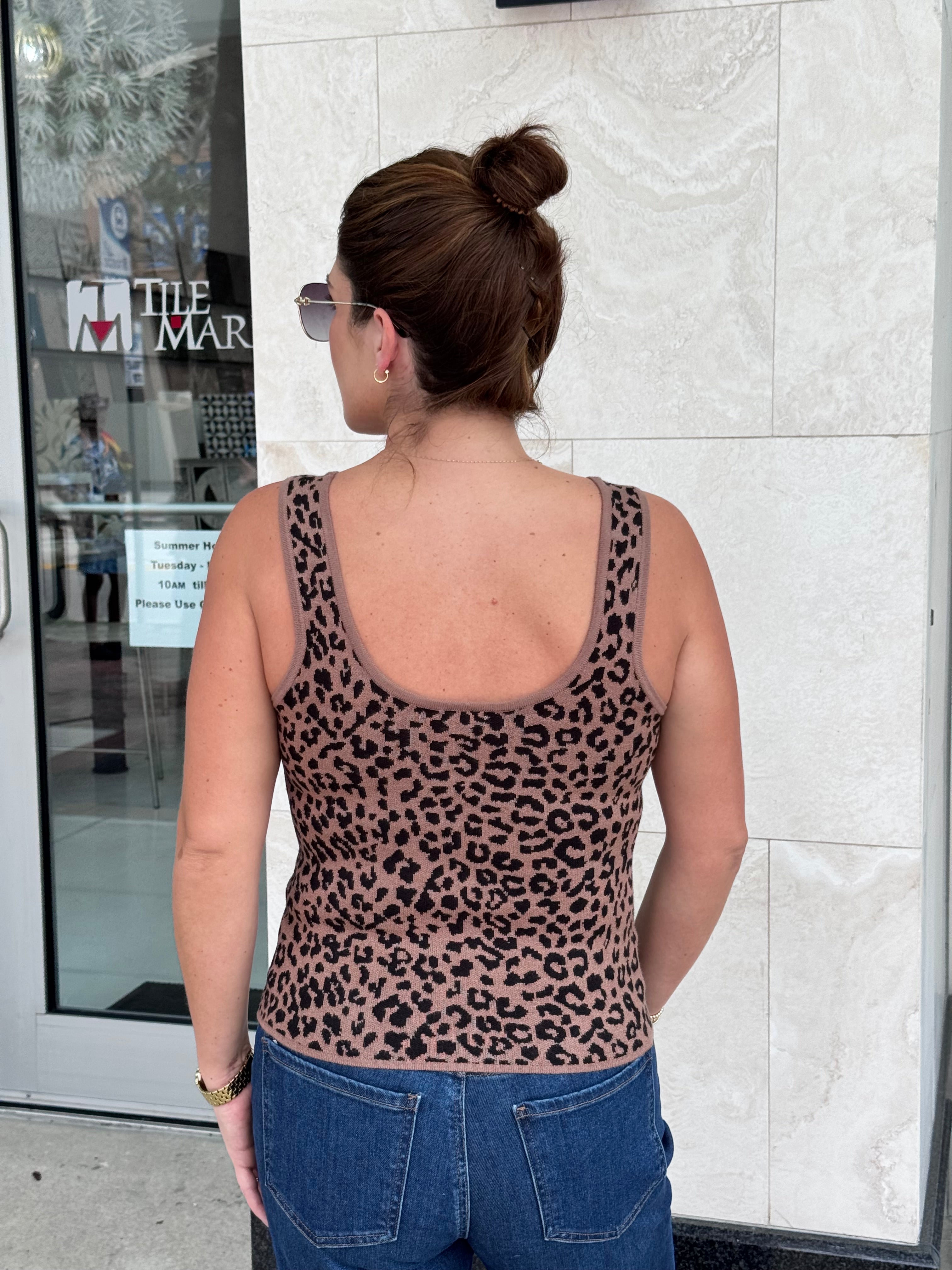 Cheetah Tank - Mocha/Black