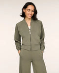 SPANX AIRESSENTIALS Pintuck Track Jacket - Herb