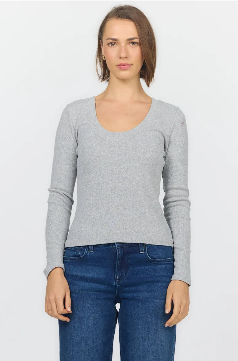 Dear John Selene Top in Heather Gray