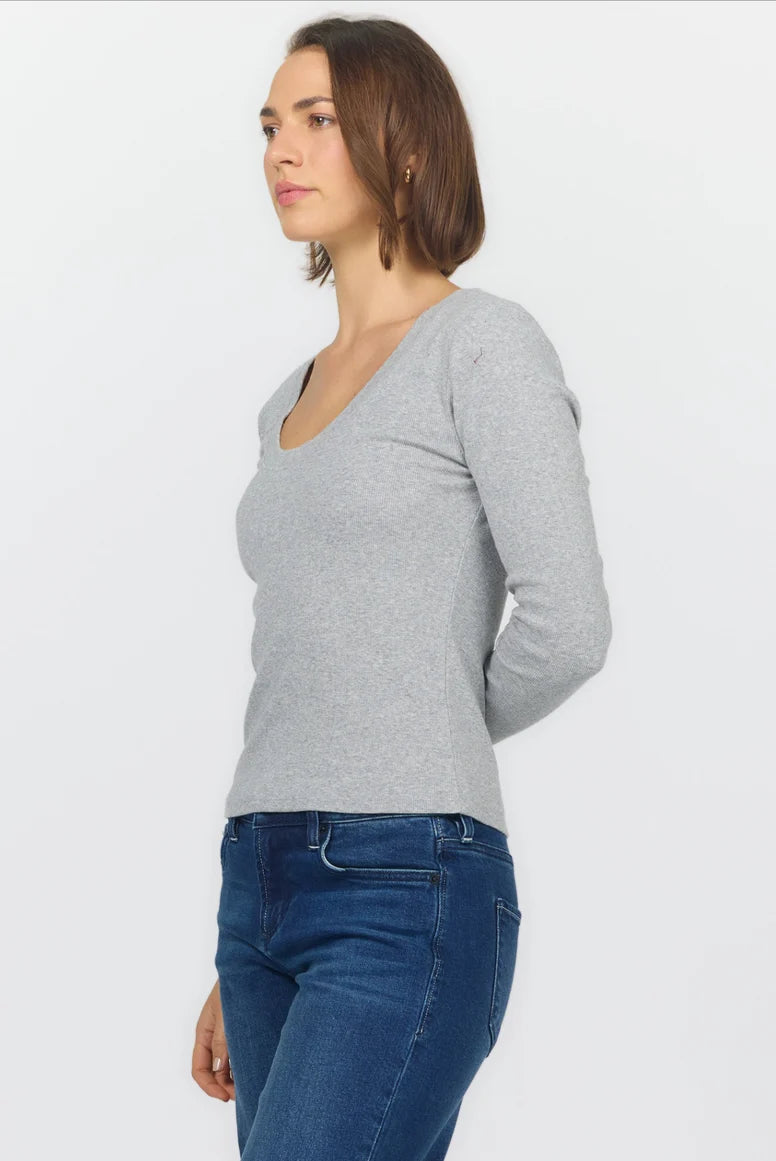 Dear John Selene Top in Heather Gray