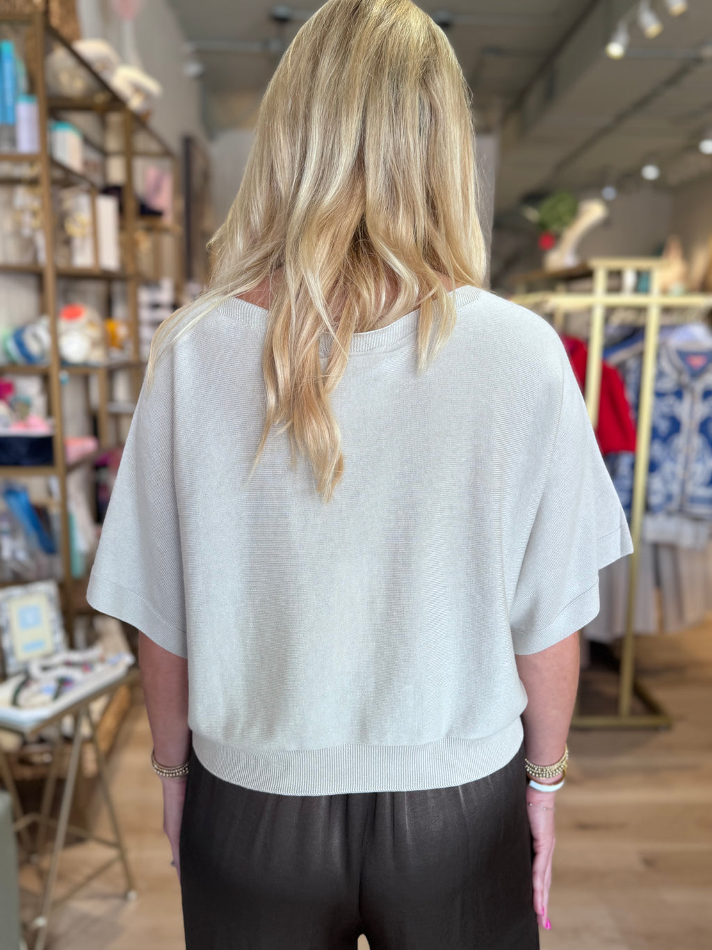 Milio Milano Light Knit Top in Beige