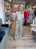 Milio Milano Elastic Print Pant in Green